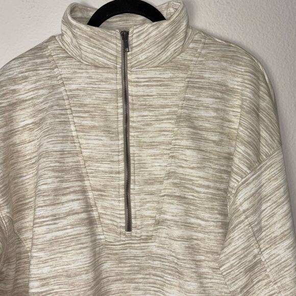 Lularoe Rise Sweatshirt Size Large Tan Persistent Half Zip Pull Over Fleece - Picture 8 of 16